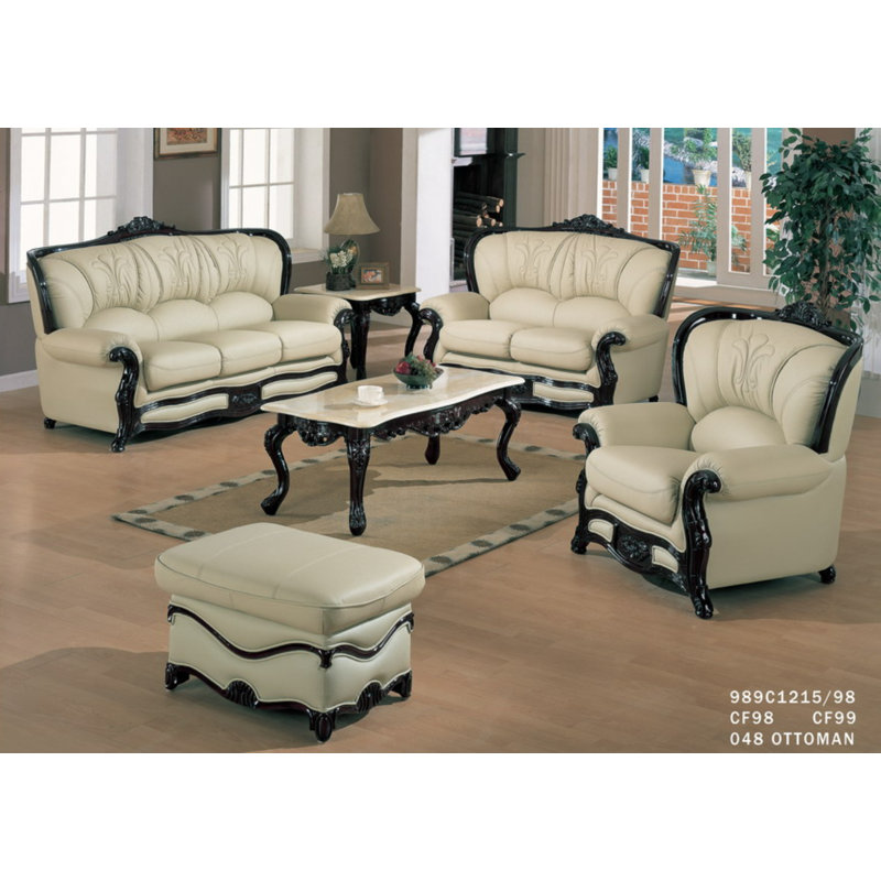 Astoria Grand Adelyn Leather 3 Piece Living Room Set Wayfair